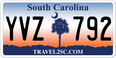 SC license plate YVZ792