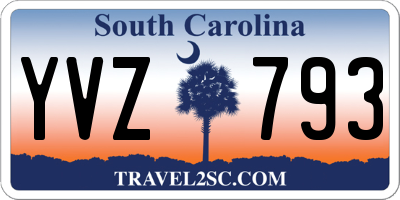 SC license plate YVZ793