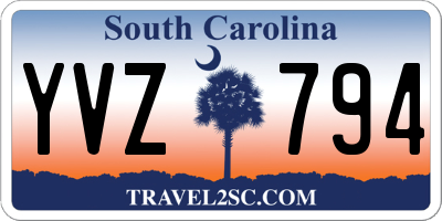 SC license plate YVZ794