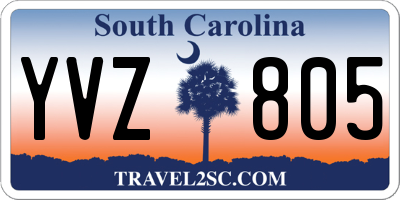 SC license plate YVZ805
