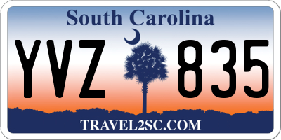 SC license plate YVZ835