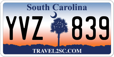 SC license plate YVZ839