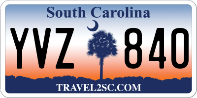 SC license plate YVZ840