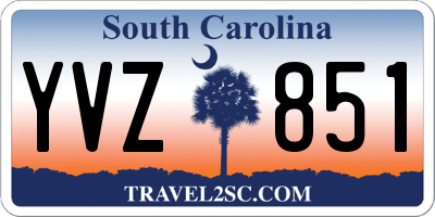SC license plate YVZ851