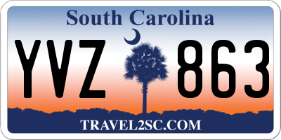 SC license plate YVZ863