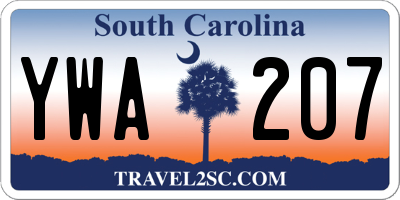 SC license plate YWA207