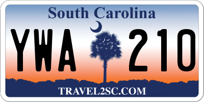 SC license plate YWA210