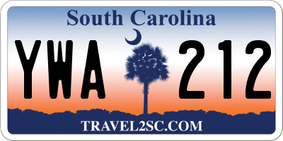 SC license plate YWA212