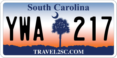SC license plate YWA217