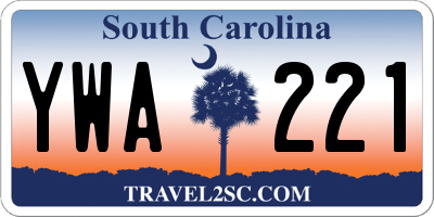 SC license plate YWA221