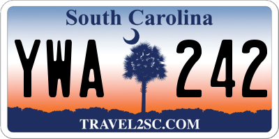 SC license plate YWA242