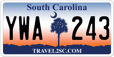 SC license plate YWA243