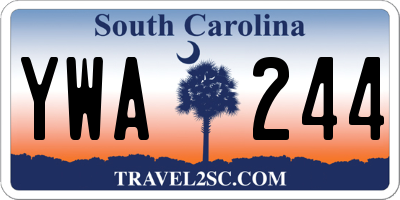 SC license plate YWA244