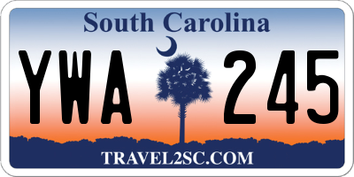 SC license plate YWA245