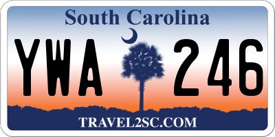 SC license plate YWA246