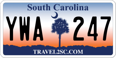 SC license plate YWA247