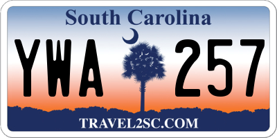 SC license plate YWA257