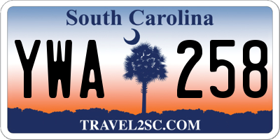 SC license plate YWA258