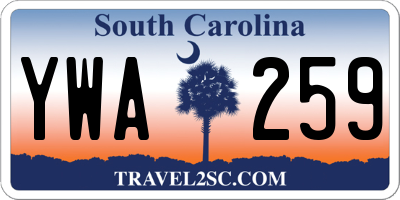 SC license plate YWA259