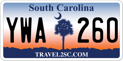 SC license plate YWA260