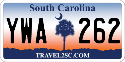SC license plate YWA262