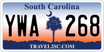 SC license plate YWA268