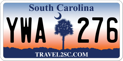 SC license plate YWA276