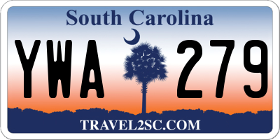 SC license plate YWA279