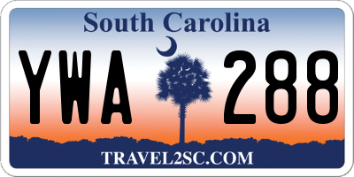 SC license plate YWA288