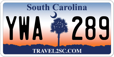 SC license plate YWA289