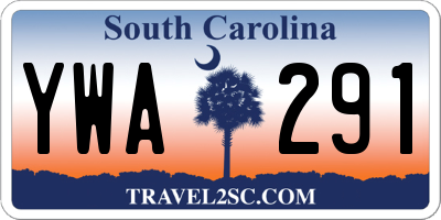 SC license plate YWA291