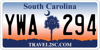 SC license plate YWA294