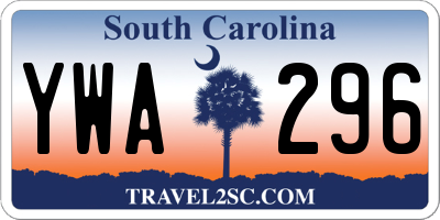 SC license plate YWA296