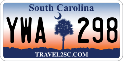 SC license plate YWA298