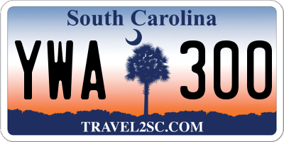 SC license plate YWA300