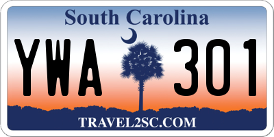 SC license plate YWA301