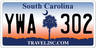 SC license plate YWA302
