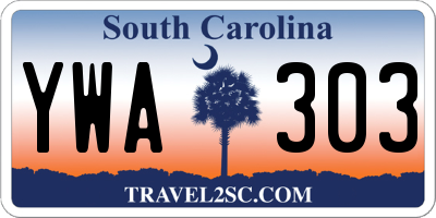 SC license plate YWA303