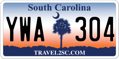 SC license plate YWA304
