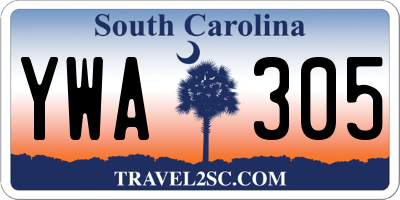 SC license plate YWA305