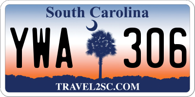SC license plate YWA306