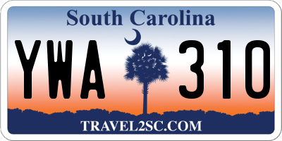 SC license plate YWA310