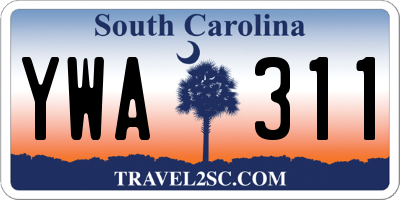 SC license plate YWA311