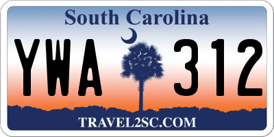 SC license plate YWA312