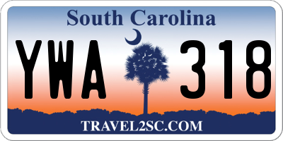 SC license plate YWA318