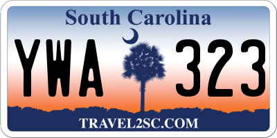 SC license plate YWA323