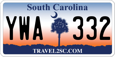 SC license plate YWA332