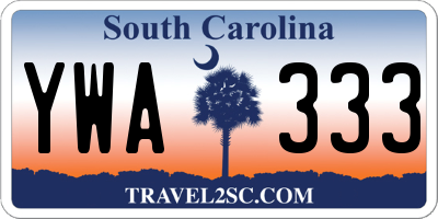SC license plate YWA333