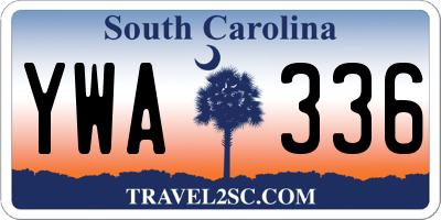 SC license plate YWA336