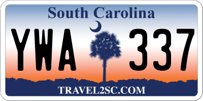 SC license plate YWA337
